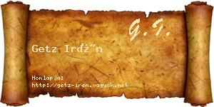Getz Irén névjegykártya